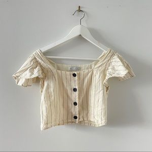 Zara white thin stripped top